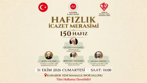 150 Öğrenci için hafızlık icazet merasimi düzenlenecek