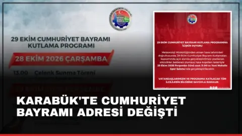 Karabük'te Cumhuriyet Bayramı adresi değişti