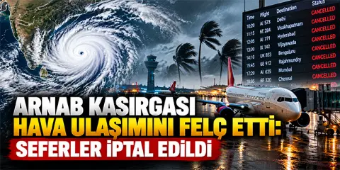 Arnab Kasırgası Hindistan’da Uçuşları Durdurdu: Çok Sayıda Sefer İptal Edildi