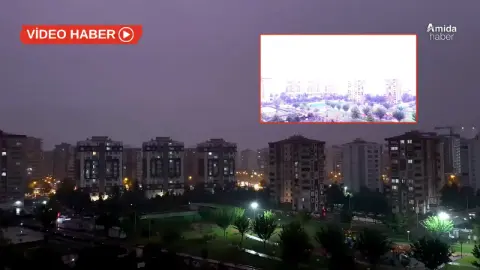Diyarbakır’da yıldırım ve şimşek korkuttu