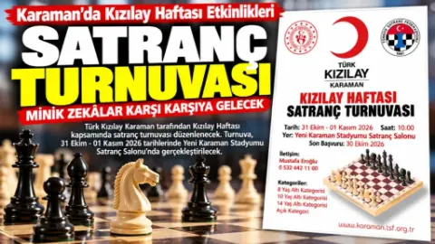 Karaman’da Kızılay Haftası Satranç Turnuvası İçin Başvurular Başladı