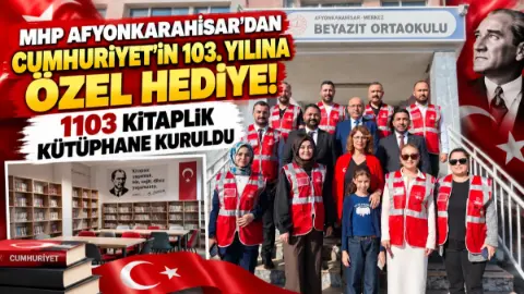 Afyonkarahisar’da Okula 1103 Kitaplık Kütüphane Kazandırıldı