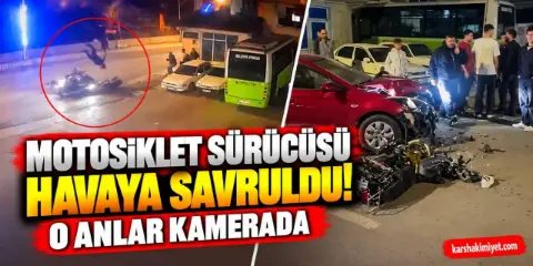 Kartepe’de Feci Motosiklet Kazası: Sürücünün Havaya Savrulduğu Anlar Kamerada