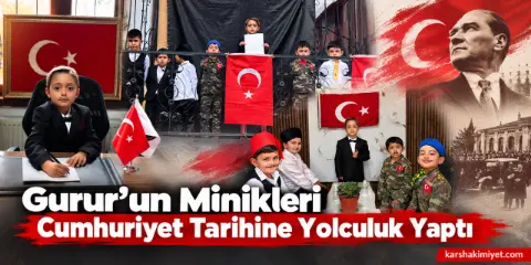 Kars'ta Minik Öğrencilerden Cumhuriyet'in 103. Yılına Özel Canlandırma