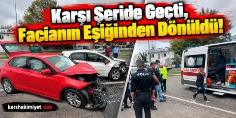 Karşı Şeride Geçti, Facianın Eşiğinden Dönüldü!