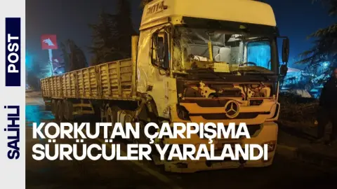 Salihli’deki Kazada İki Sürücü Hastaneye Kaldırıldı