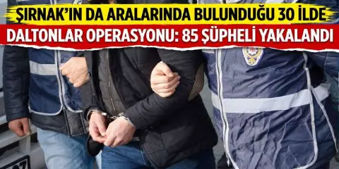 Şırnak’ın da Aralarında Bulunduğu 30 İlde Daltonlar Operasyonu: 85 Şüpheli Yakalandı