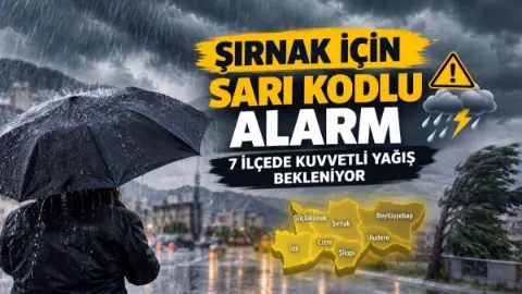 Şırnak İçin Sarı Kodlu Alarm: 7 İlçede Kuvvetli Yağış Bekleniyor