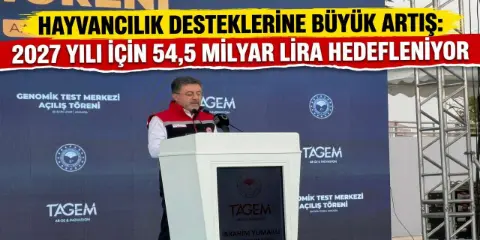 Hayvancılık Desteklerine Büyük Artış: 2027 Yılı İçin 54,5 Milyar Lira Hedefleniyor