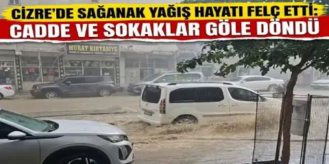 Cizre'de Sağanak Yağış Sonrası Taşkın: Cadde ve Sokaklar Suya Teslim Oldu