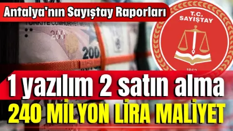 Antalya'da 1 yazılım, 2 satın alma, 240 milyon lira maliyet