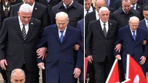 Devlet Bahçeli Anıtkabir'de Dervişoğlu ve Kalın ile görüştü