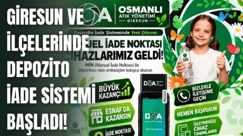Giresun ve ilçelerinde depozito iade sistemi başladı!