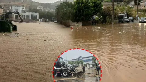 Bodrum’da sağanak: İstinat duvarı çöktü, dükkanlar su bastı
