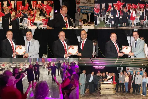 Bursa’da emekliler 29 Ekim’i baloyla kutladı, basına plaket verildi