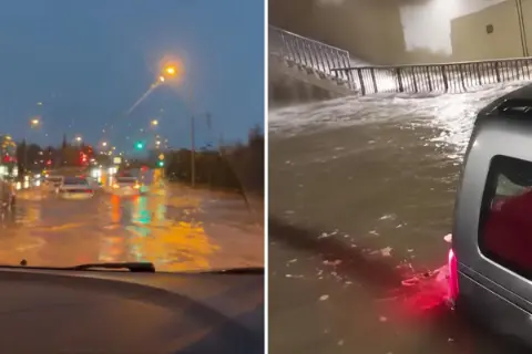 İstanbul’da sağanak yağış sonrası Pendik ve Tuzla’da yollar göle döndü