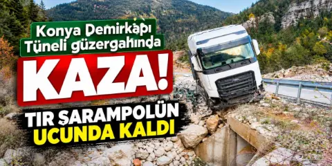 Konya - Antalya yolunda bariyerleri parçalayan BİM TIR’ı son anda durdu