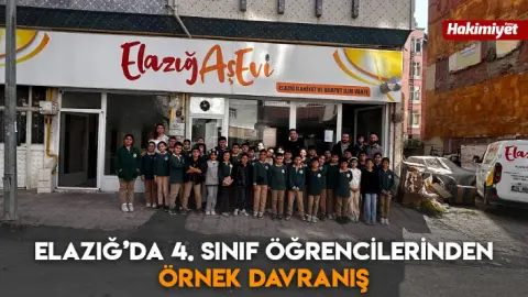 Elazığ’da 4. sınıf öğrencilerinden örnek davranış