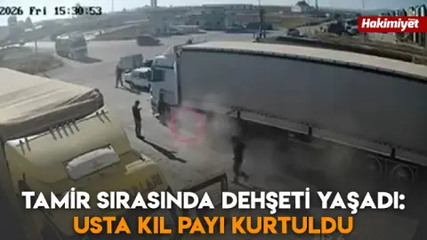 Tamir sırasında dehşeti yaşadı: Usta kıl payı kurtuldu