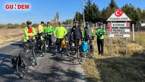Yeşilay Edirne üyeleri ve gönüllüleri bisiklet turu düzenledi