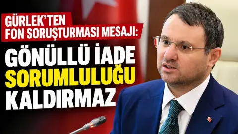 Bakan Gürlek: "(Fon soruşturması) Gönüllü iade yapılması, kişinin hukuki sorumluluğunu ortadan kaldırmaz