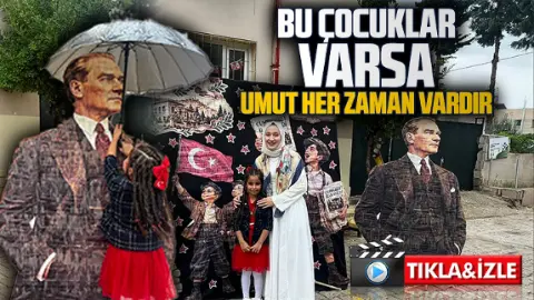 Hatay'da Minik Öğrenciden Atatürk'e Vefa Dolu Şemsiye Kalkanı
