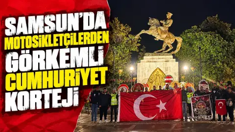 Samsunlu motosikletcilerden Cumhuriyet korteji
