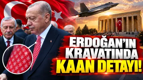 Cumhurbaşkanı Erdoğan’ın Anıtkabir törenindeki kravatında KAAN detayı