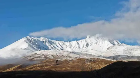 Erciyes Dağı'na kar yağdı, muhteşem manzaralar oluştu
