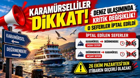 Karamürselliler Dikkat! Deniz Ulaşımında Kritik Değişiklik!