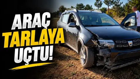 Araç Tarlaya Uçtu