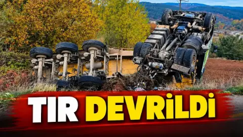 Tır Devrildi