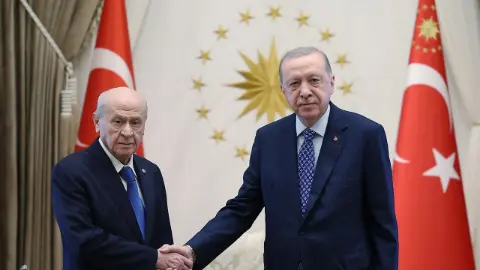 Cumhurbaşkanı Erdoğan, Bahçeli'yi Külliye'de kabul etti