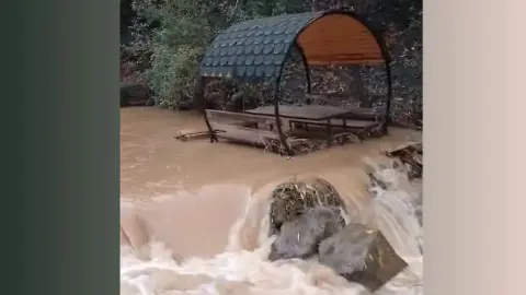 Palu'da yağışlarla Teke deresi coştu