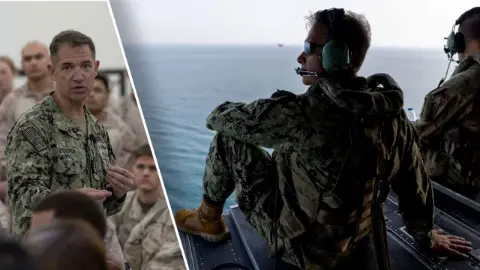 CENTCOM Komutanı Cooper, Hürmüz Boğazı üzerinden helikopterle uçuş gerçekleştirdi