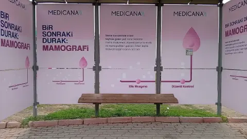 Konya'da dikkat çeken durak: Bir sonraki durak mamografi!