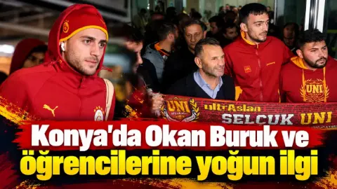 Galatasaray Konya'ya ulaştı: Okan Buruk ve öğrencilerine yoğun ilgi