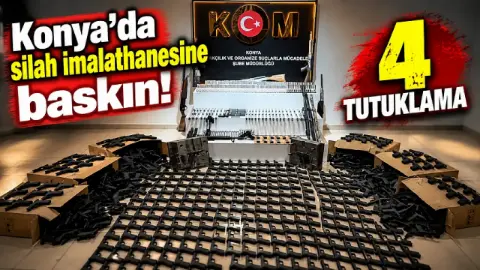 Konya’da silah imalathanesine baskın: 4 tutuklama