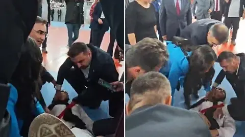 29 Ekim töreninde bayılan öğrenciye doktor milletvekili ve il başkanı müdahale etti