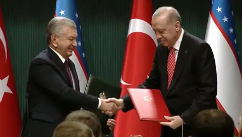Cumhurbaşkanı Erdoğan ile Özbekistan Cumhurbaşkanı ortak basın açıklaması