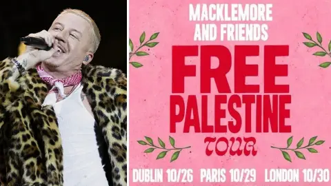 Macklemore Dublin'de'Özgür Filistin' turnesine birlik çağrısıyla başlıyor