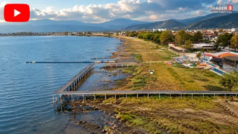 Rekor yağışlara rağmen endişelendiren manzara: İznik Gölü çekilmeye devam ediyor
