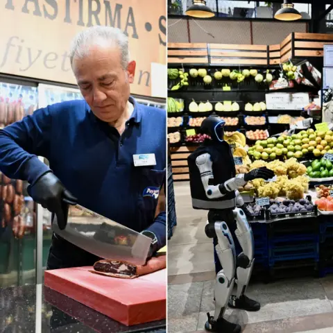 Kayseri'de ezber bozan denetim: İnsansı robot "MEGA" zabıta yeleğini giydi, çarşıyı denetlemeye çıktı