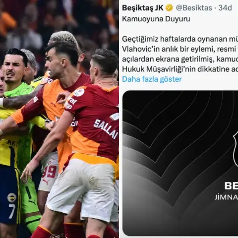 Vlahovic'i yaktınız derbideki kavgayı sakladınız" Beşiktaş'tan çifte standart tepkisi