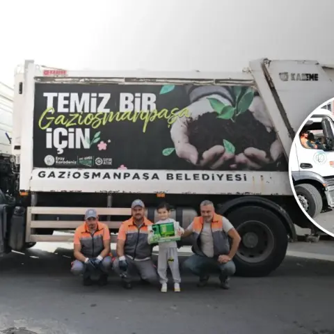 Gaziosmanpaşa'da 5 yaşındaki Kayra bir yıldır pencereden izlediği kamyona bindi: "El sallıyordum, görmüyorlardı