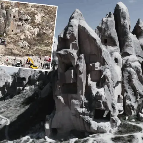 Kapadokya'da kaya faciasının izleri havadan görüntülendi! Eski haliyle arasında büyük fark var