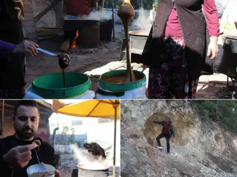 Ferhat'ın memleketinde bu kez'pekmez' aşkına dağları deldiler! Amasya'da asırlık lezzet mesaisi
