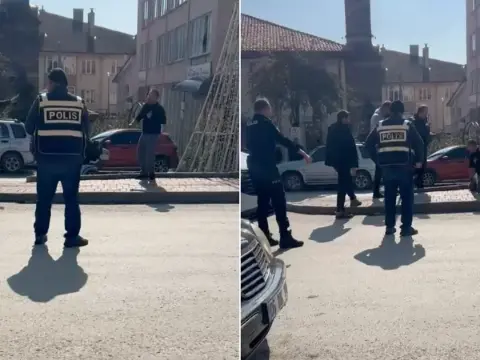 Meydanda korku dolu anlar! Eli bıçaklı şahıs polis ekiplerini teyakkuza geçirdi
