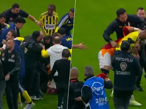 Derbide son düdükten sonra büyük kavga: Kerem ve Sallai birbirine girdi