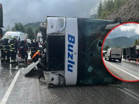 Burdur'da yolcu otobüsü devrildi! Tünel yakınında dehşet: Bir can kaybı, 9 yaralı